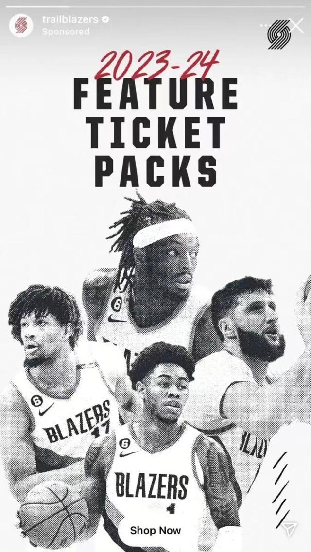 v体育网页版-离队倒计时？开拓者新赛季球票宣传海报无利拉德